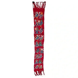 Vintage 70s or 80s handwoven Guatemalan embroidered sash faja huipil from nebaj